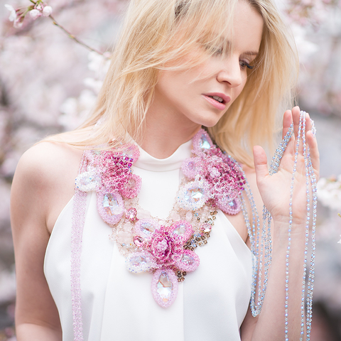Korino I - Swarovski Bead Sakura Neckpiece