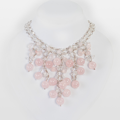 Korino I - Rose Quartz & Moonstone Neckpiece